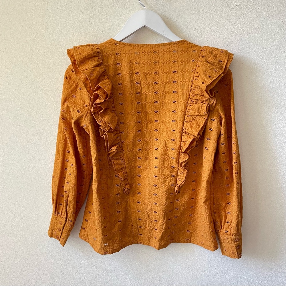Sezane Orange Ruffled Blouse - Picture 6 of 6